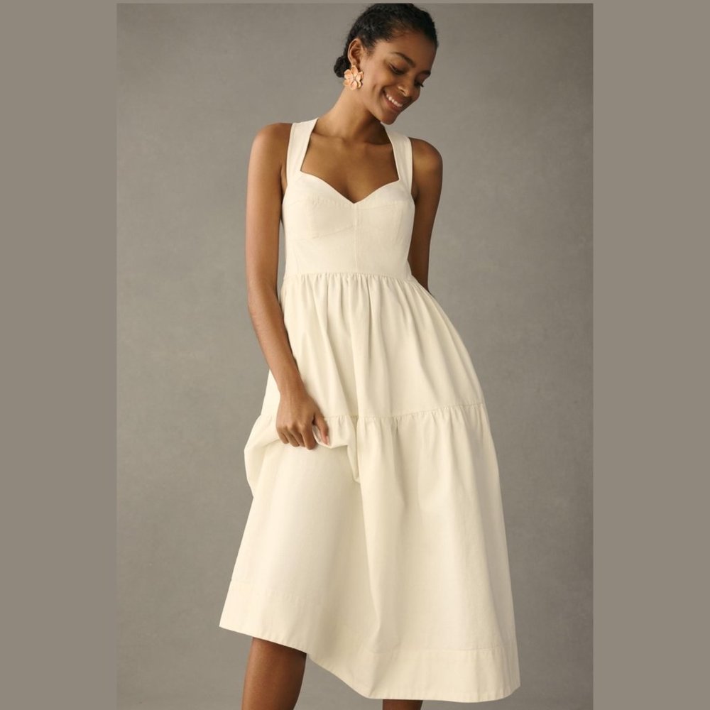 Anthropologie Forever That Girl Denim Sweetheart Dress NWT - Picture 3 of 7